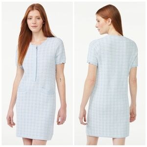 Free Assembly Light Blue Tweed Short Sleeve Mini Dress